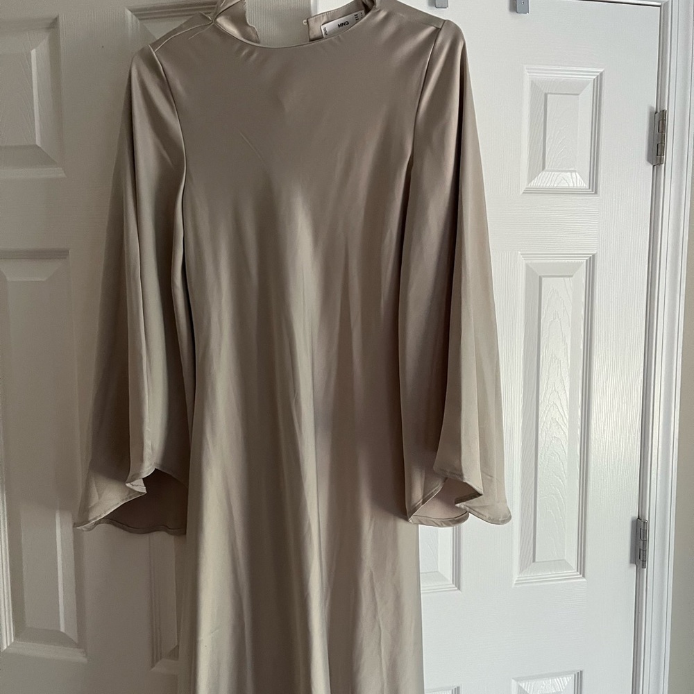 Mango flowy satin dress
